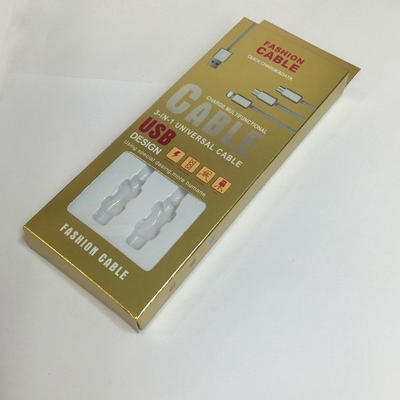 4C سوزاندن طلا بسته بندی کابل داده جعبه های کاغذی قابل بازیافت چاپ صفحه ابریشم