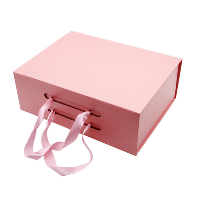 جعبه هدیه سفارشی لوکس جعبه تاشو کاغذ روبانی جعبه های هدیه مقوایی سخت جعبه های کاغذی تخت دسته روبان رشته ای بالا