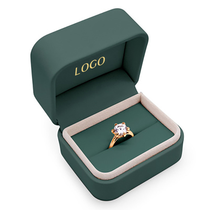 جعبه های بسته بندی جواهرات لوکس PU Velvet Emerald PU OEM ODM 3