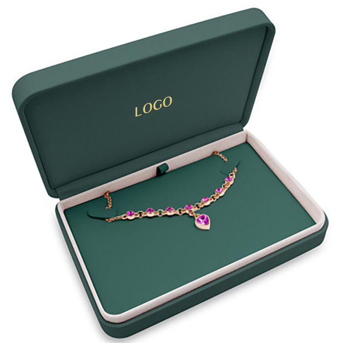 جعبه های بسته بندی جواهرات لوکس PU Velvet Emerald PU OEM ODM 2