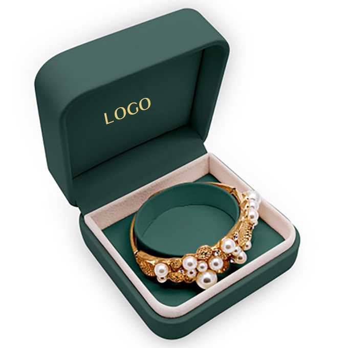 جعبه های بسته بندی جواهرات لوکس PU Velvet Emerald PU OEM ODM 1